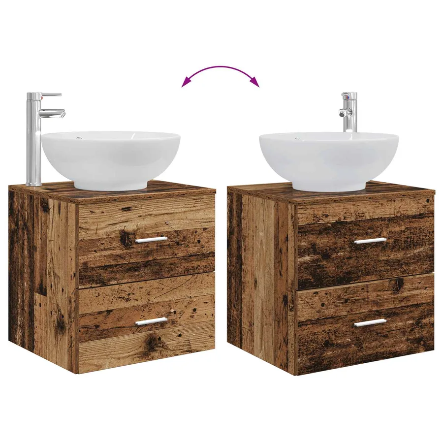 Ensemble de mobilier de salle de bain 5 pcs Bois ancien - 13