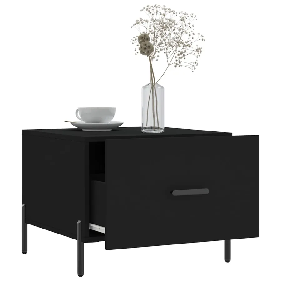 Table basse Noir 50x50x40 cm Bois d'ingénierie - 4