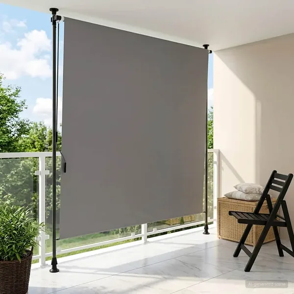 Store Roulant Extérieur Gris clair 120 x 270 cm