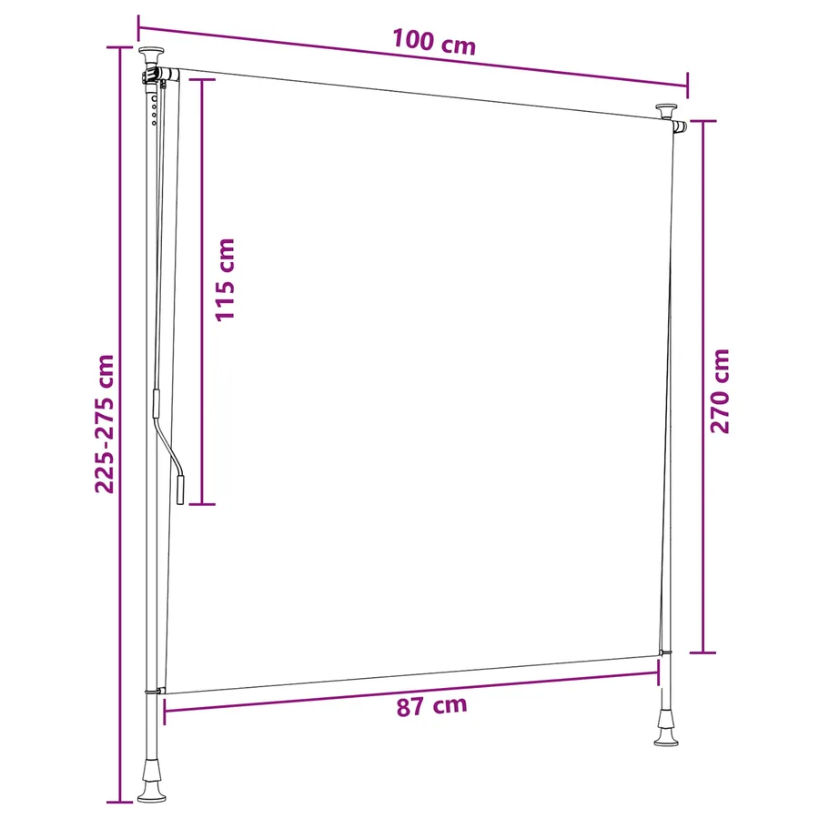 Store Roulant Extérieur Sable 100 x 270 cm - 7