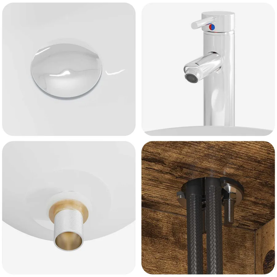 Ensemble de mobilier de salle de bain 5 pcs Chêne fumé - 8