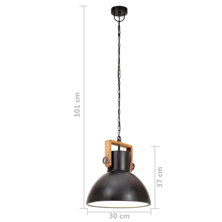 Lampe suspendue industrielle 25 W Noir Rond 30 cm E27 - 11