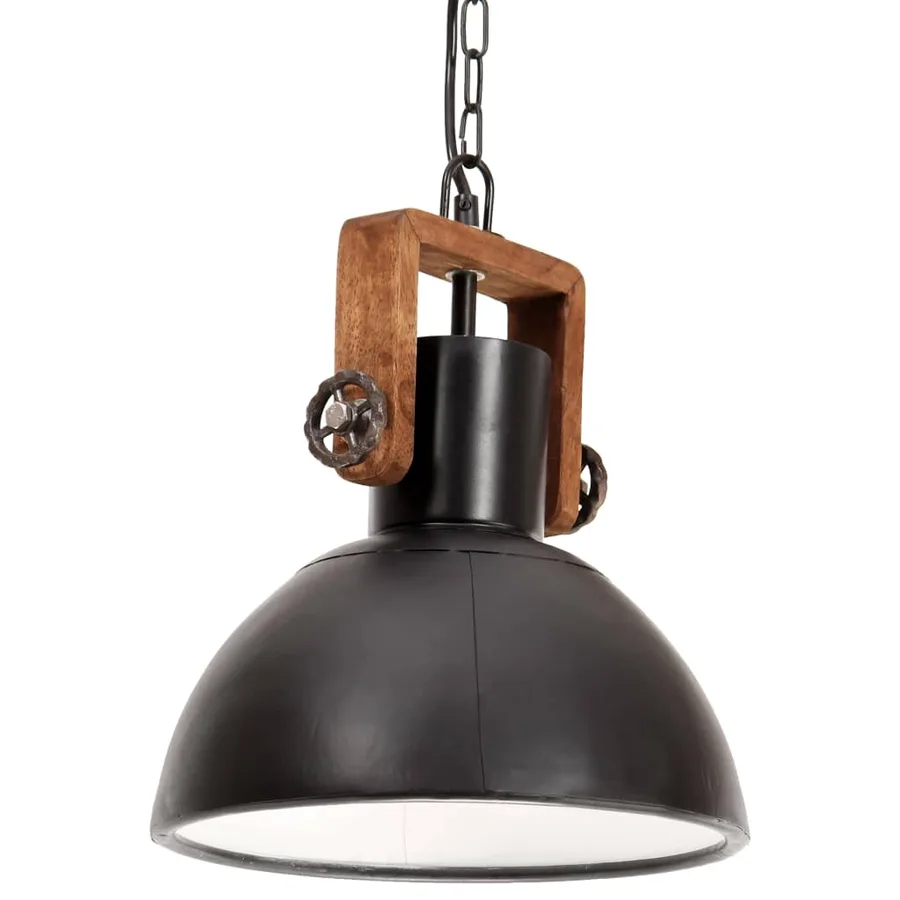 Lampe suspendue industrielle 25 W Noir Rond 30 cm E27 - 2