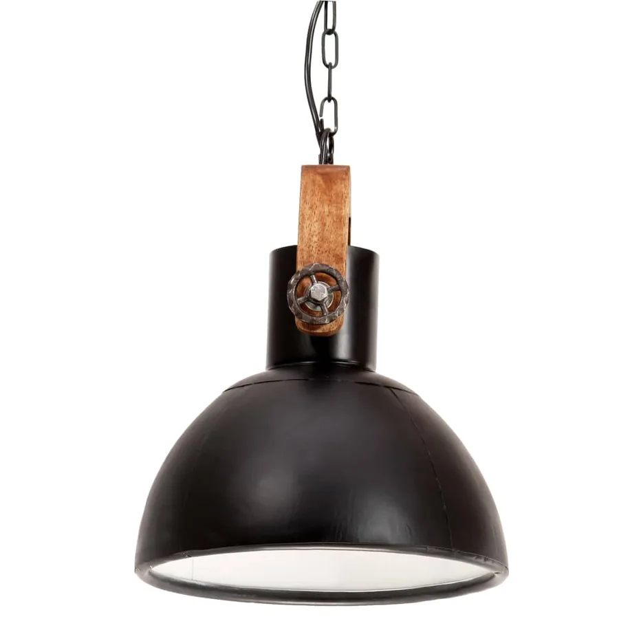 Lampe suspendue industrielle 25 W Noir Rond 30 cm E27 - 4