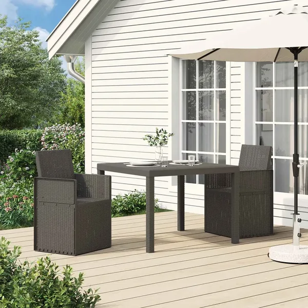 Chaises de jardin salle à manger 2 pcs Gris clair PP