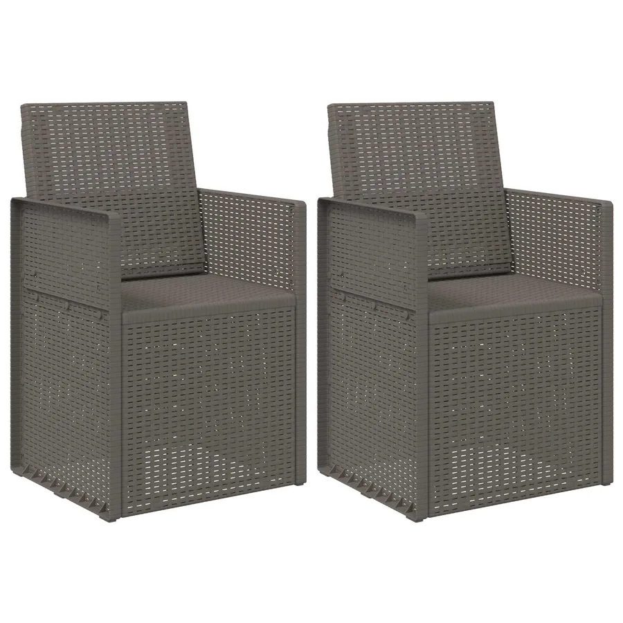 Chaises de jardin salle à manger 2 pcs Gris clair PP - 2