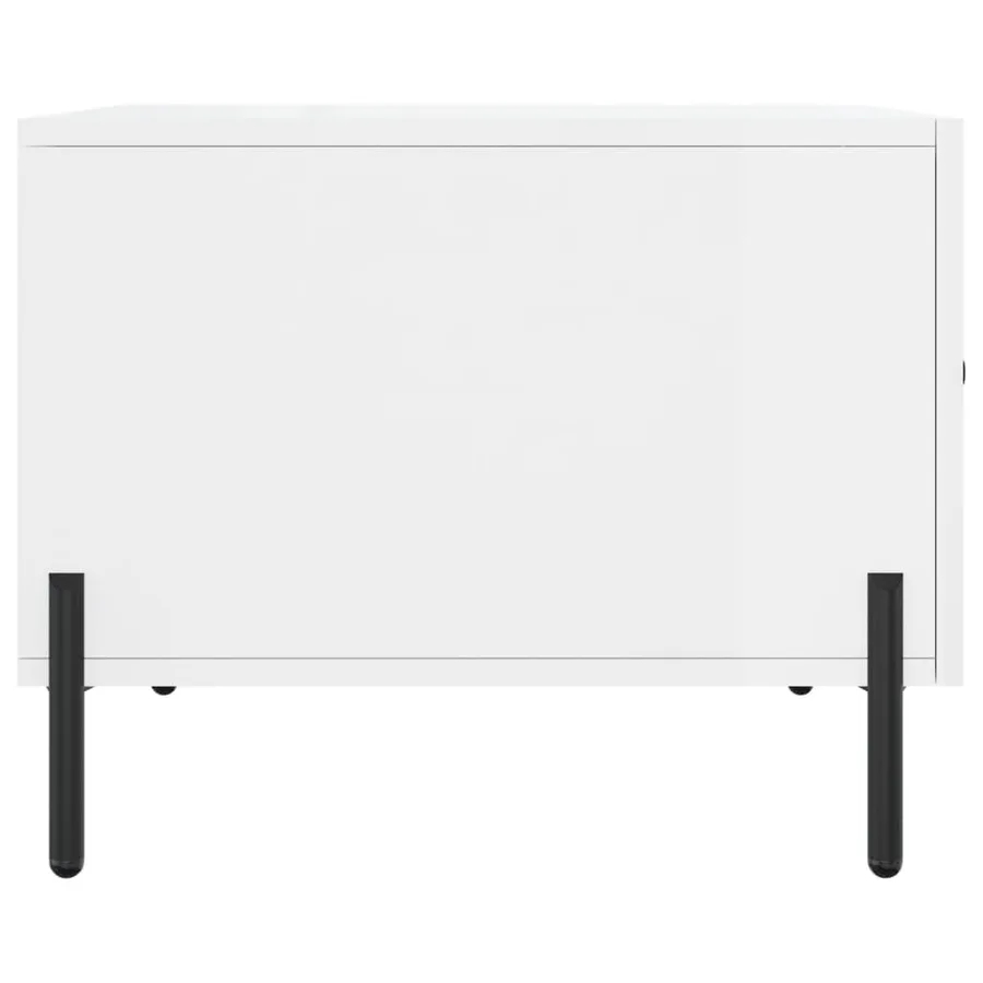 Table basse blanc brillant 50x50x40 cm bois d'ingénierie - 7
