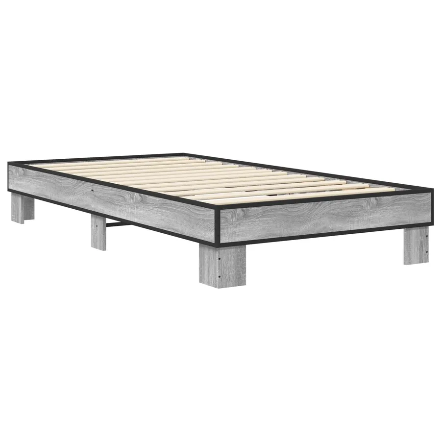 Cadre de lit Sonoma gris 80 x 200 cm Bois d'ingénierie - 2