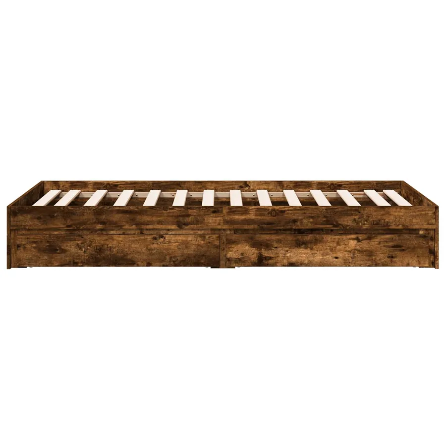 Cadre de lit avec rangement avec tiroir Chêne fumé 80 x 200 cm - 5