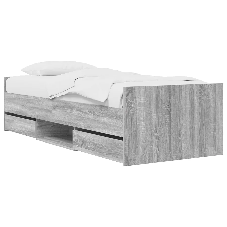Cadre de lit avec rangement Sonoma gris 80 x 200 cm
