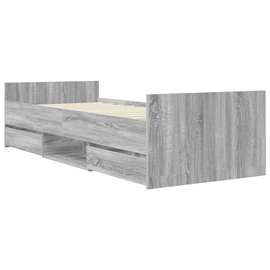 Cadre de lit avec rangement Sonoma gris 80 x 200 cm - 2