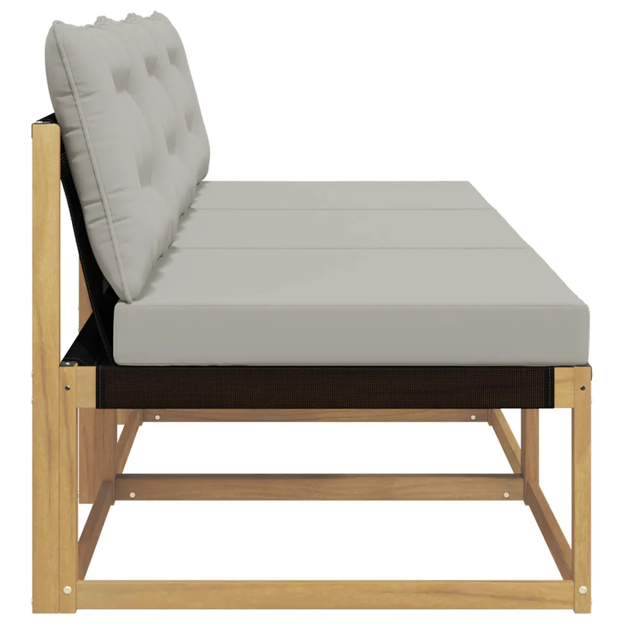 Sofa de milieu extérieur Bois d'acacia massif et Textilène - 5