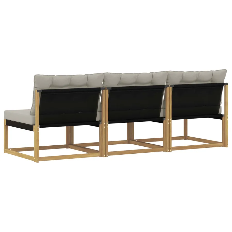 Sofa de milieu extérieur Bois d'acacia massif et Textilène - 6