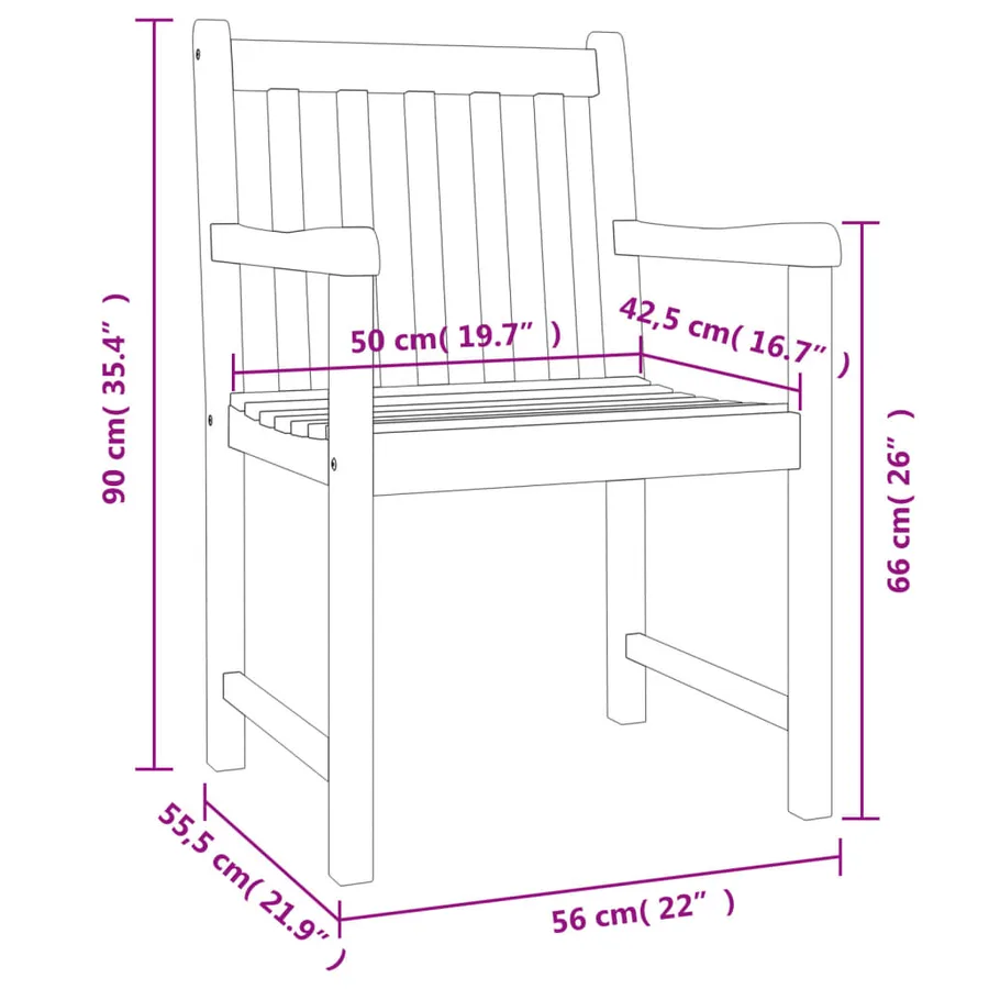 Ensemble à manger de jardin 3 pcs Bois d'acacia solide - 10