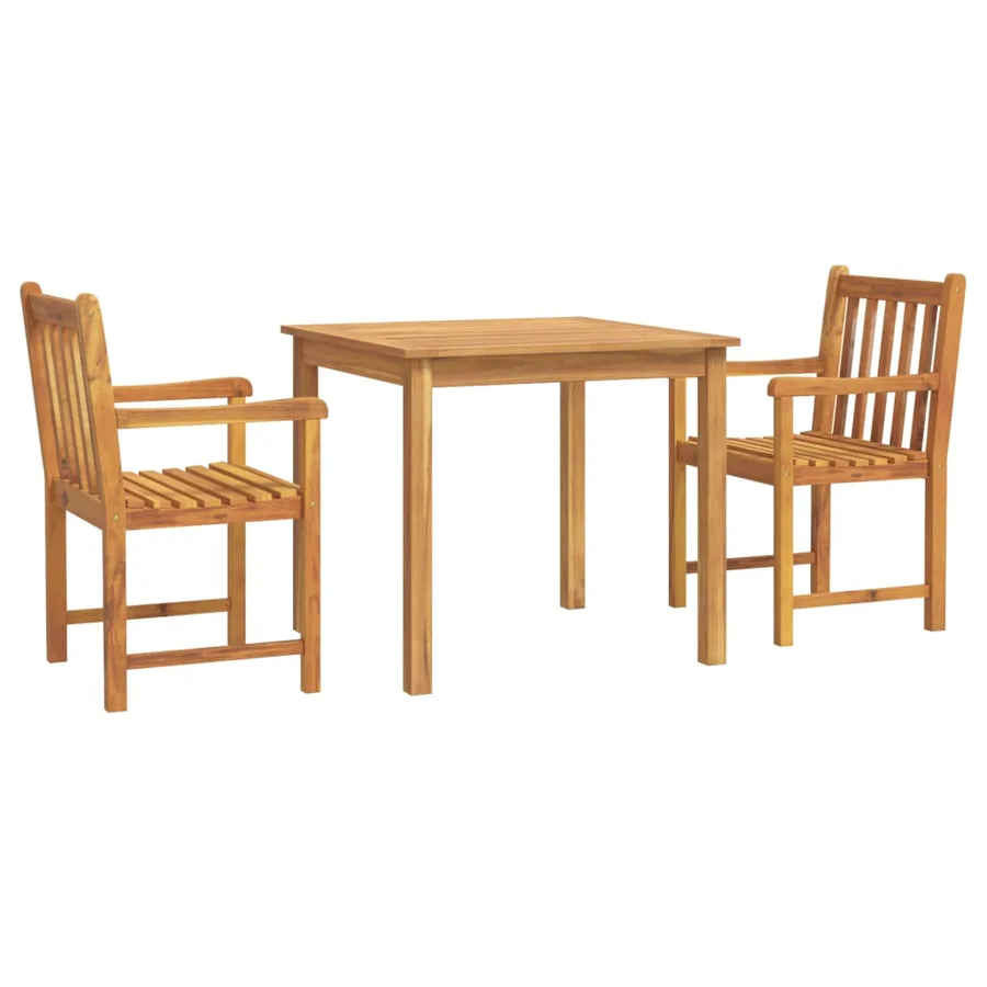 Ensemble à manger de jardin 3 pcs Bois d'acacia solide - 2