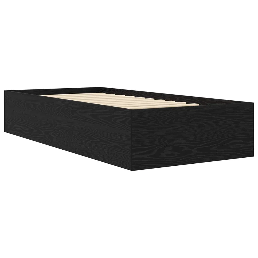 Cadre de lit au sol Chêne noir 80 x 200 cm Bois d'ingénierie - 2