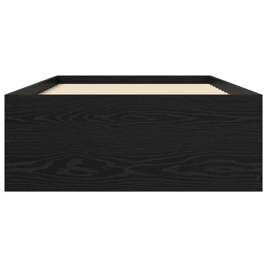 Cadre de lit au sol Chêne noir 80 x 200 cm Bois d'ingénierie - 3