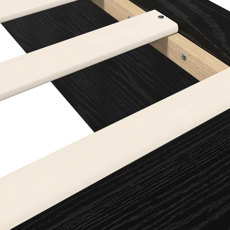 Cadre de lit au sol Chêne noir 80 x 200 cm Bois d'ingénierie - 6