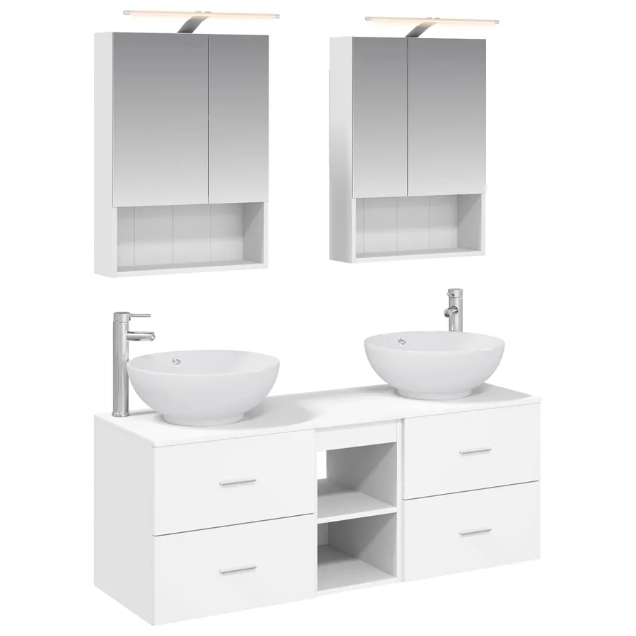 Ensemble de mobilier de salle de bain 5 pcs Blanc - 2