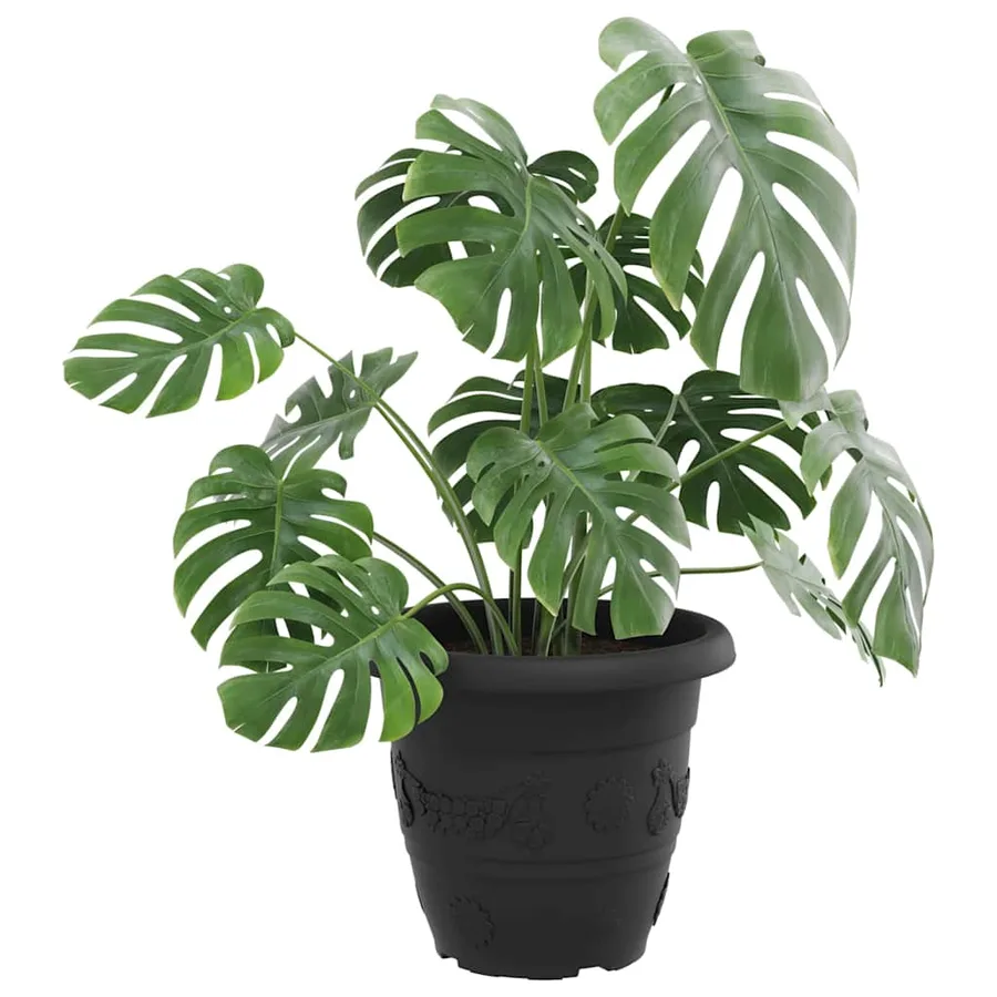 Pot à fleurs rond 6 pcs Noir Ø 39 x 32 cm Plastique - 3
