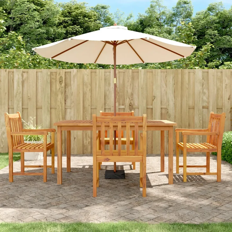 Ensemble à manger de jardin 5 pcs Bois d'acacia solide