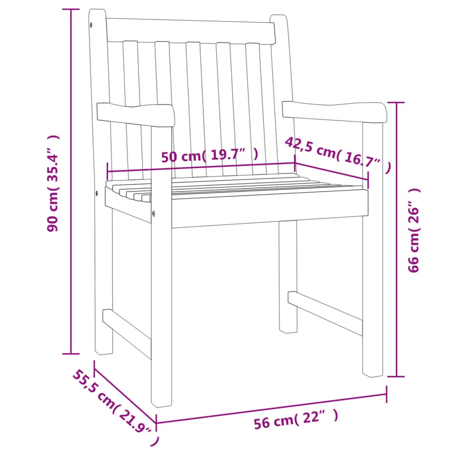 Ensemble à manger de jardin 5 pcs Bois d'acacia solide - 10
