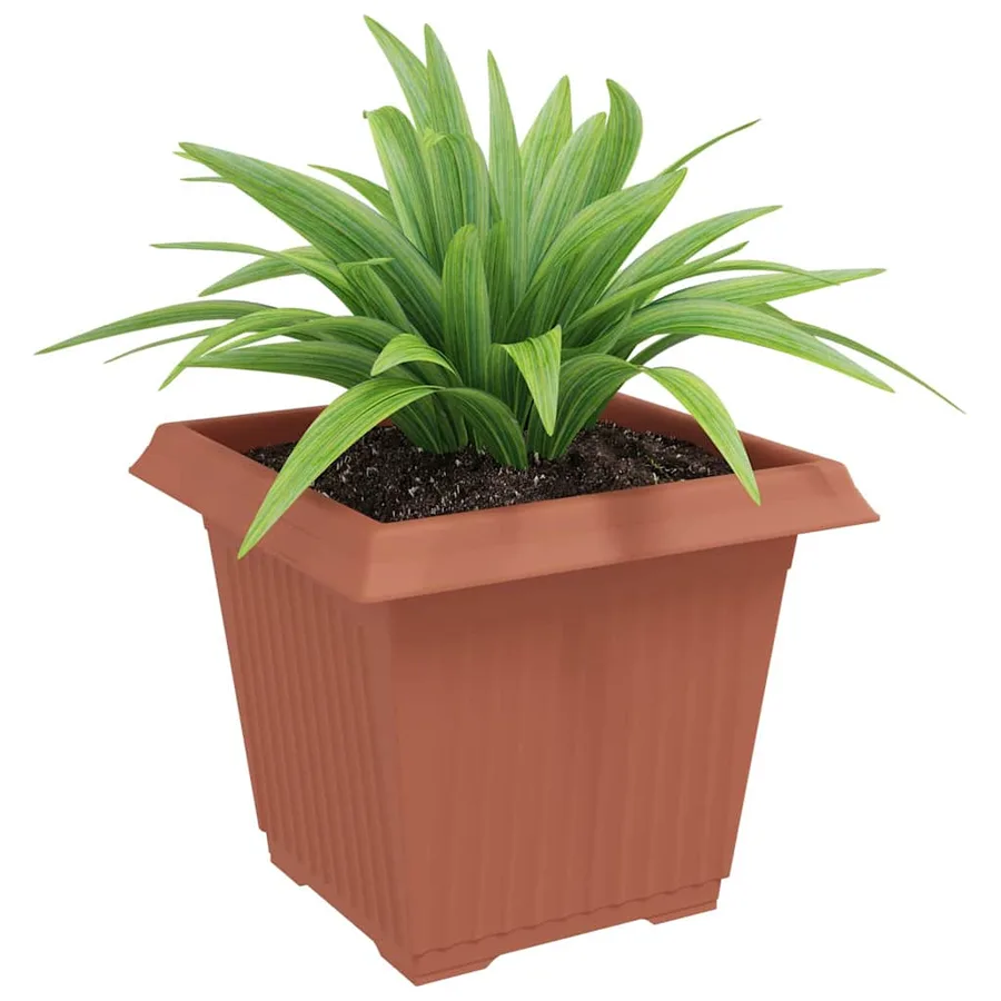 Pot de Fleurs Carré 6 pcs Rouge brique 33 x 33 x 26 cm - 3