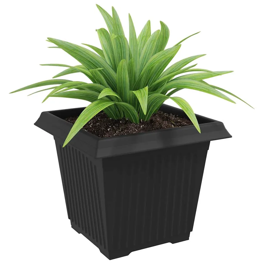 Pot de Fleurs Carré 6 pcs Noir 33 x 33 x 26 cm Plastique - 3