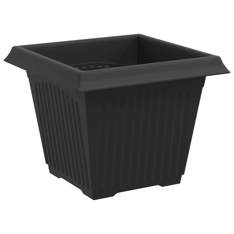 Pot de Fleurs Carré 6 pcs Noir 33 x 33 x 26 cm Plastique - 5