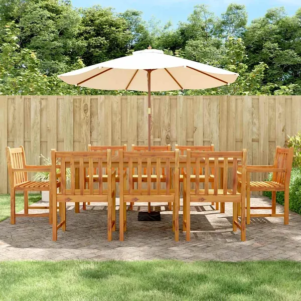 Ensemble à manger de jardin 9 pcs bois d'acacia solide