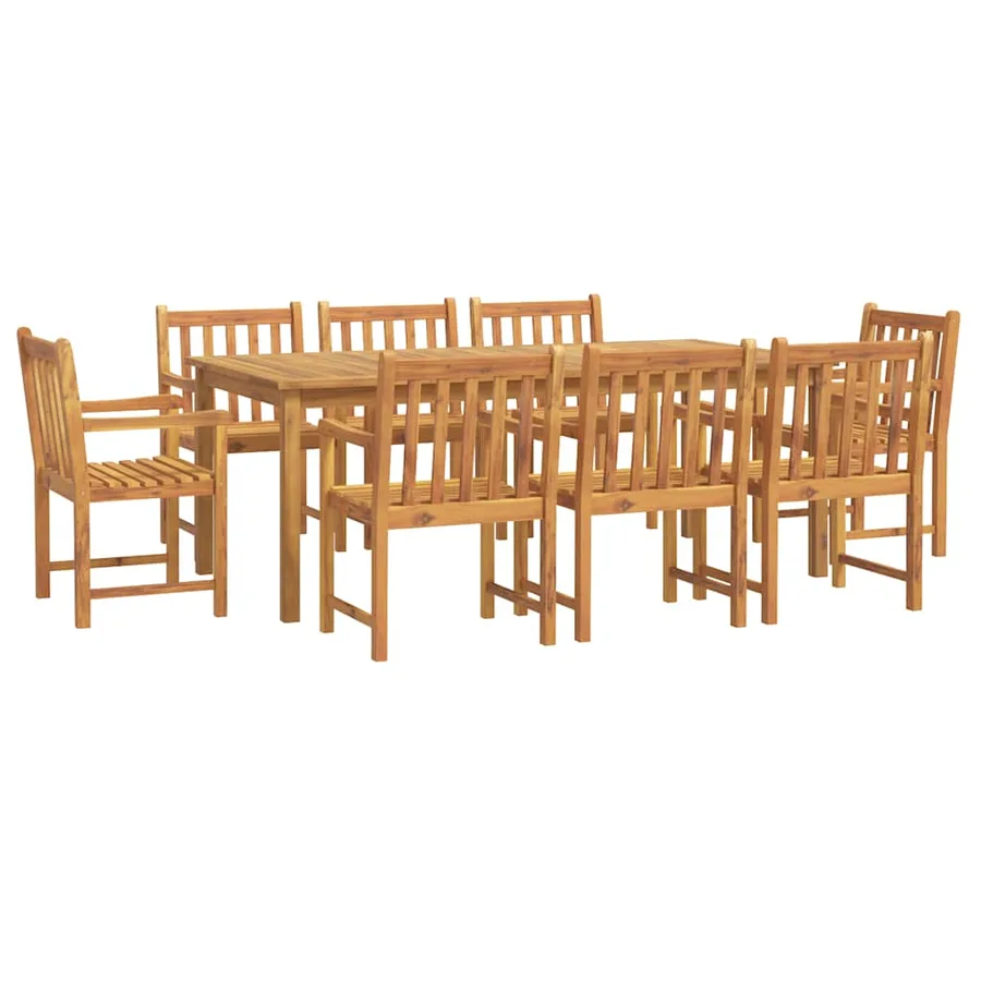 Ensemble à manger de jardin 9 pcs bois d'acacia solide - 2