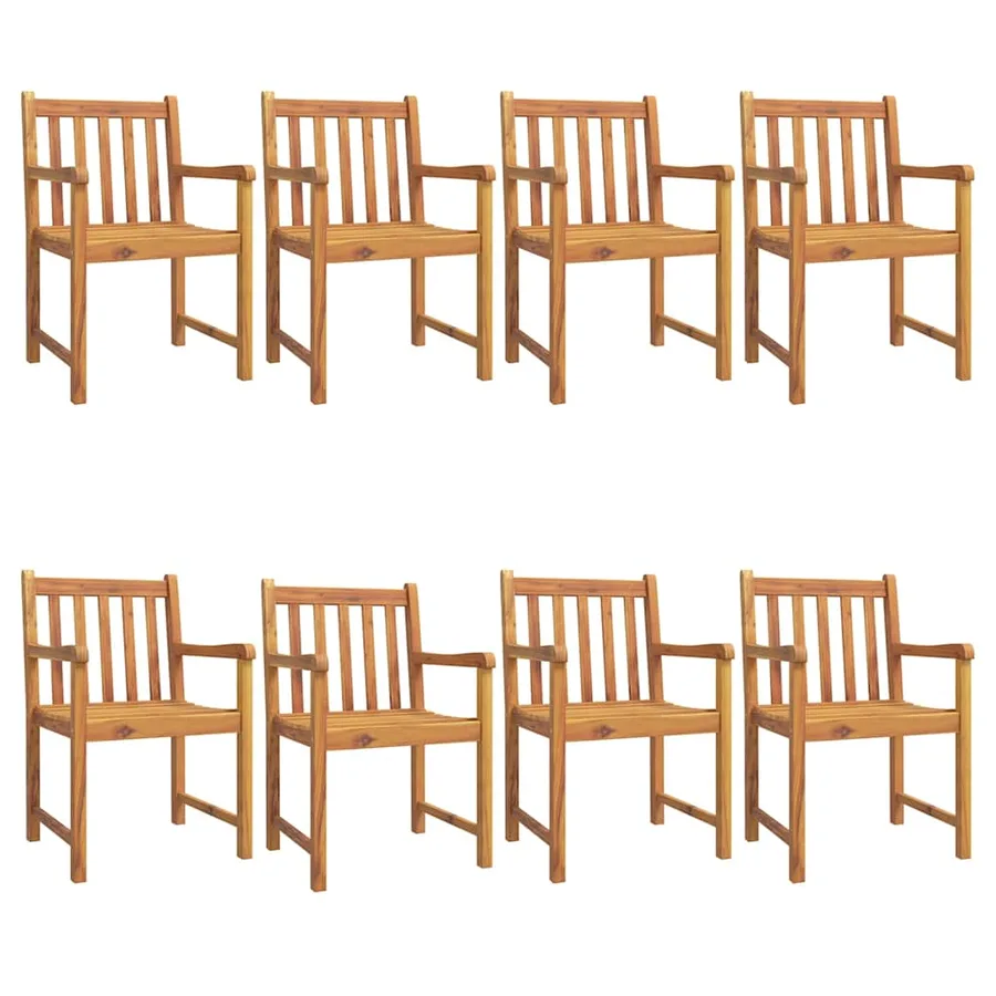 Ensemble à manger de jardin 9 pcs bois d'acacia solide - 3