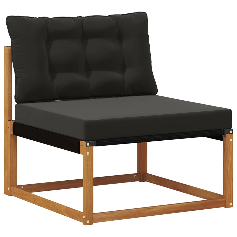 Ensemble de canapés d'extérieur 8 pcs Naturel et noir - 3