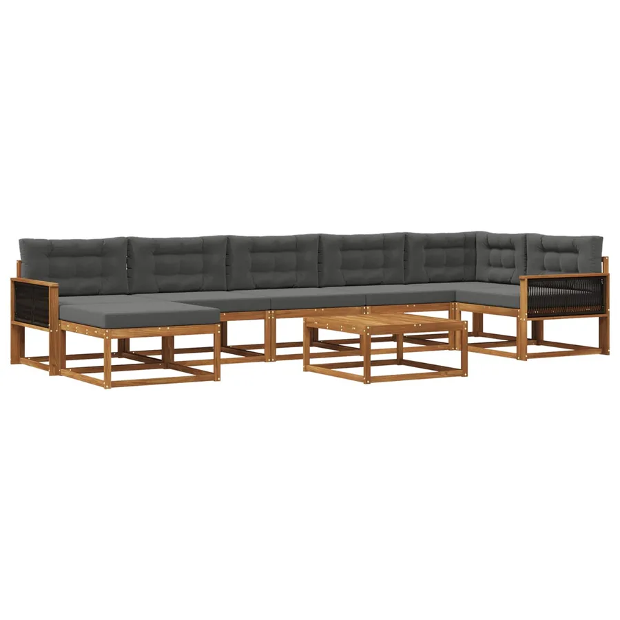 Ensemble de canapés d'extérieur 8 pcs Naturel et Anthracite - 2