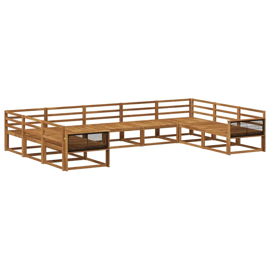 Ensemble de canapés d'extérieur 9 pcs Naturel - 2