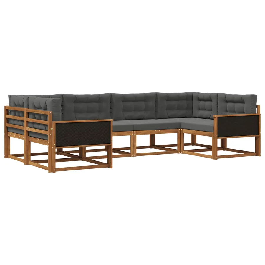 Ensemble de canapés d'extérieur 6 pcs Naturel et Anthracite - 2