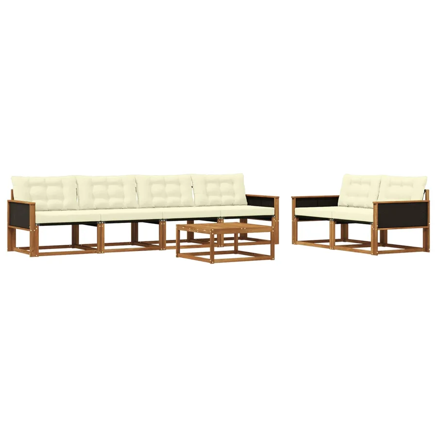 Ensemble de canapés d'extérieur 7 pcs Naturel et Crème - 2