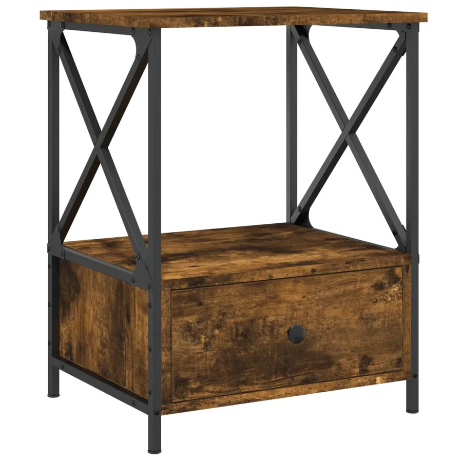 Tables de chevet 2 pcs chêne fumé 50x41x65 cm bois d’ingénierie - 5