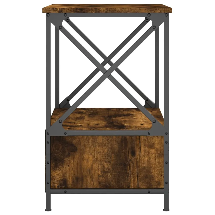 Tables de chevet 2 pcs chêne fumé 50x41x65 cm bois d’ingénierie - 8