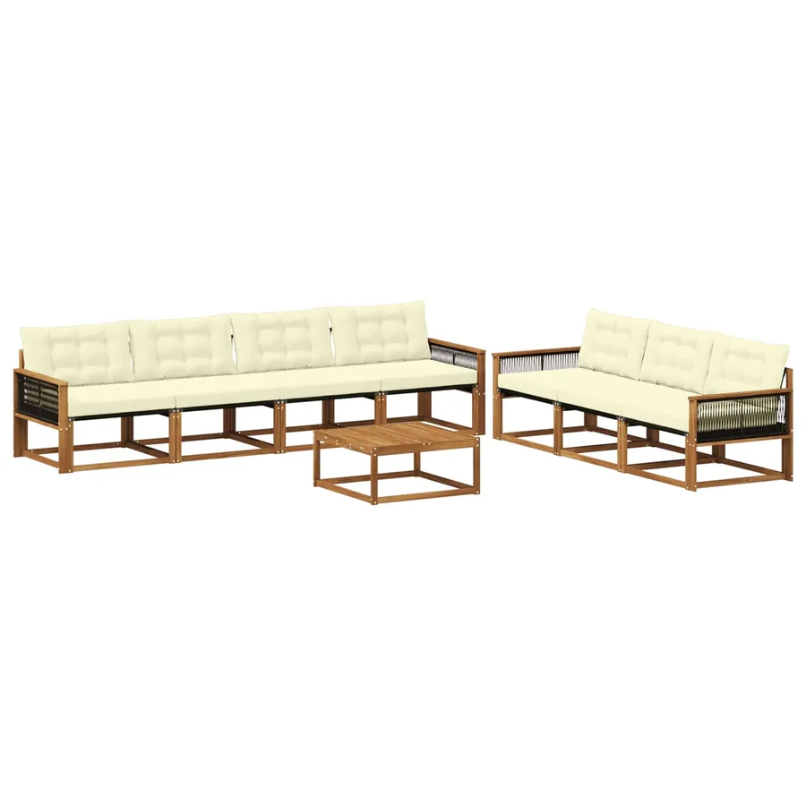 Ensemble de canapés d'extérieur 8 pcs Naturel et Crème - 2