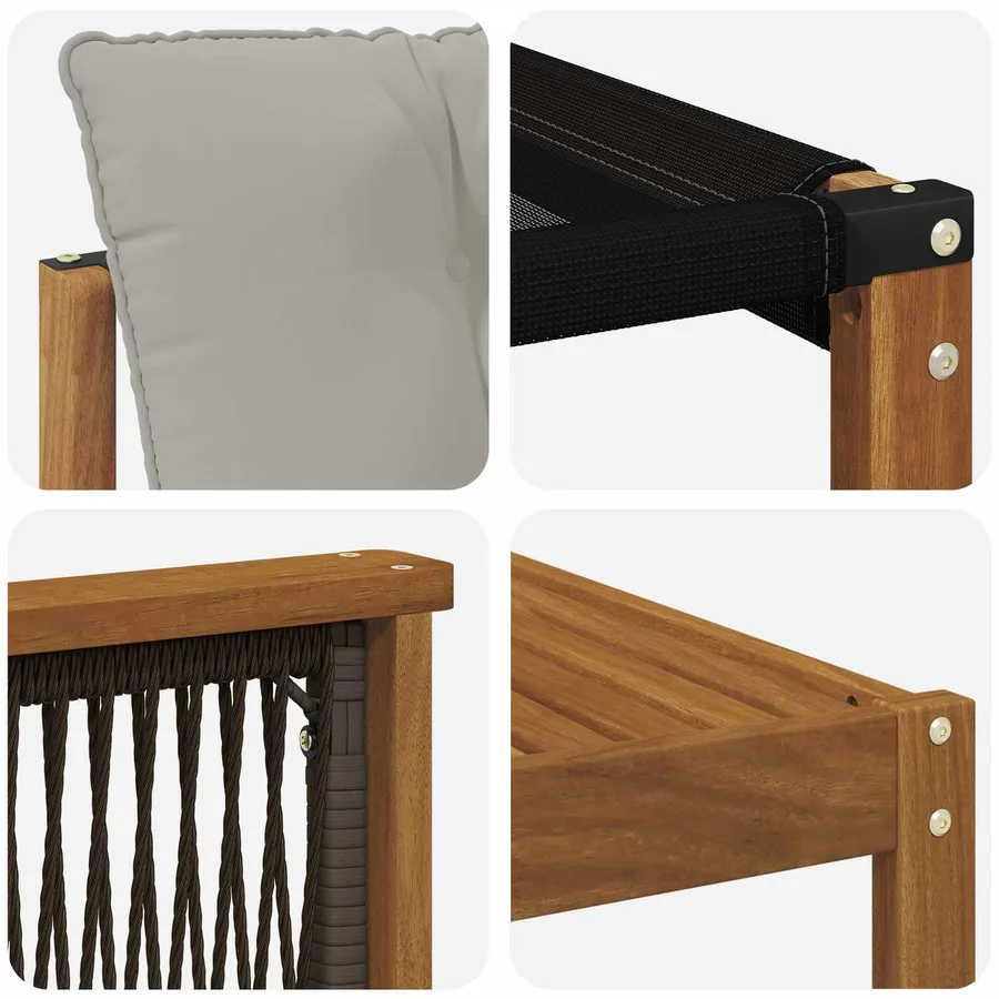 Ensemble de canapés d'extérieur 7 pcs Naturel et gris clair - 6