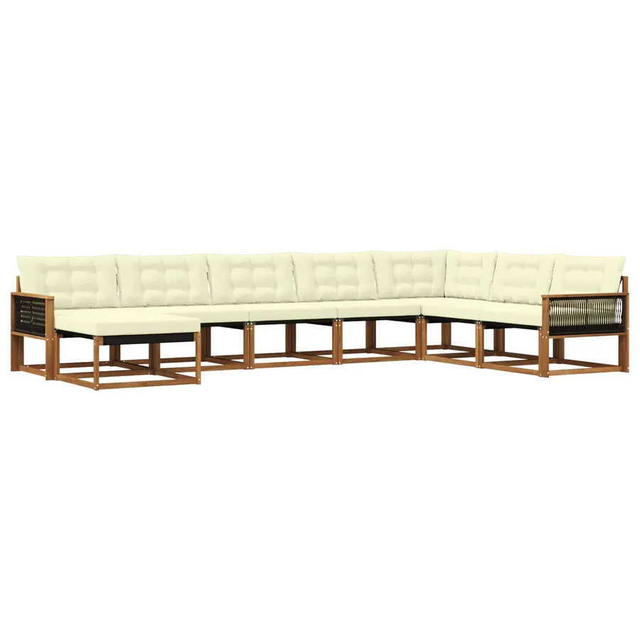 Ensemble de canapés d'extérieur 8 pcs Naturel et Crème - 2