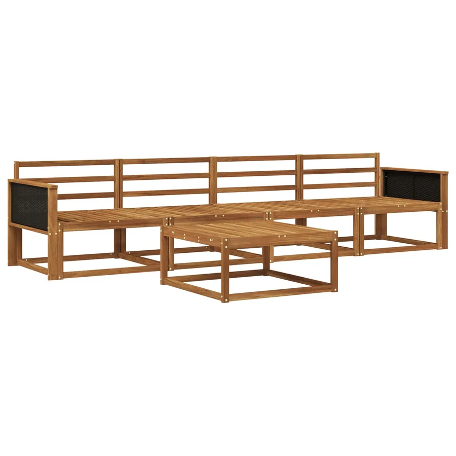 Ensemble de canapés d'extérieur 5 pcs Naturel - 2