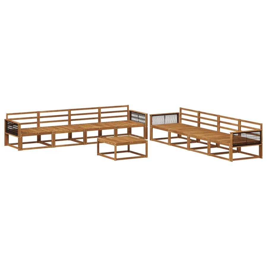 Ensemble de canapés d'extérieur 9 pcs Naturel - 2