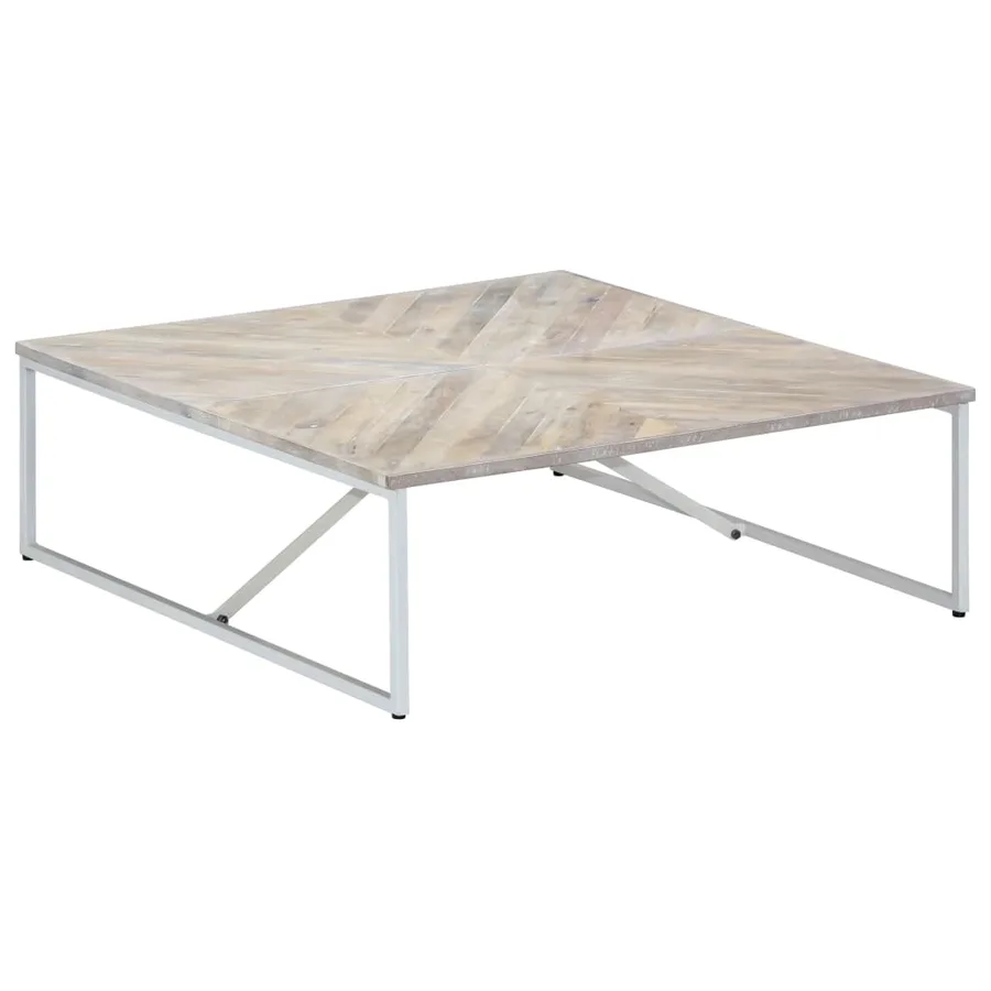 Table basse 110x110x36 cm Bois de manguier solide - 9