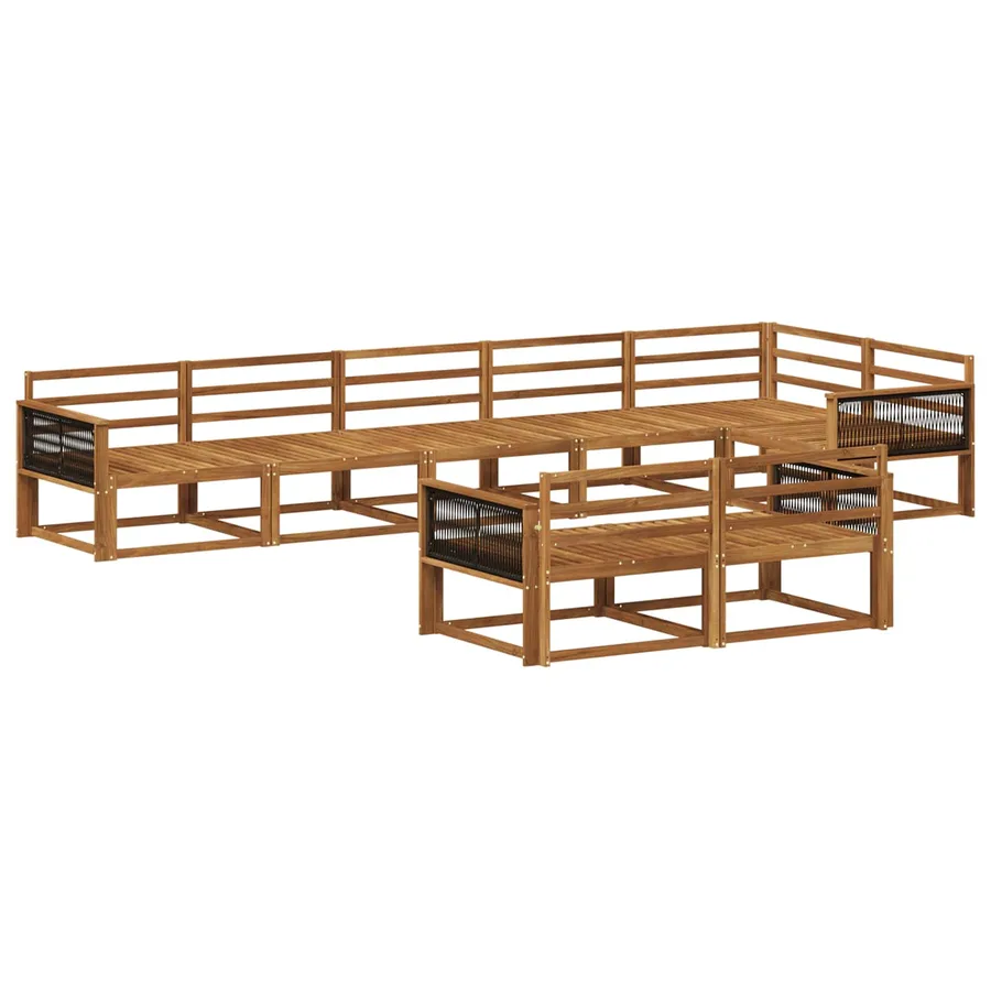 Ensemble de canapés d'extérieur 8 pc Naturel - 2