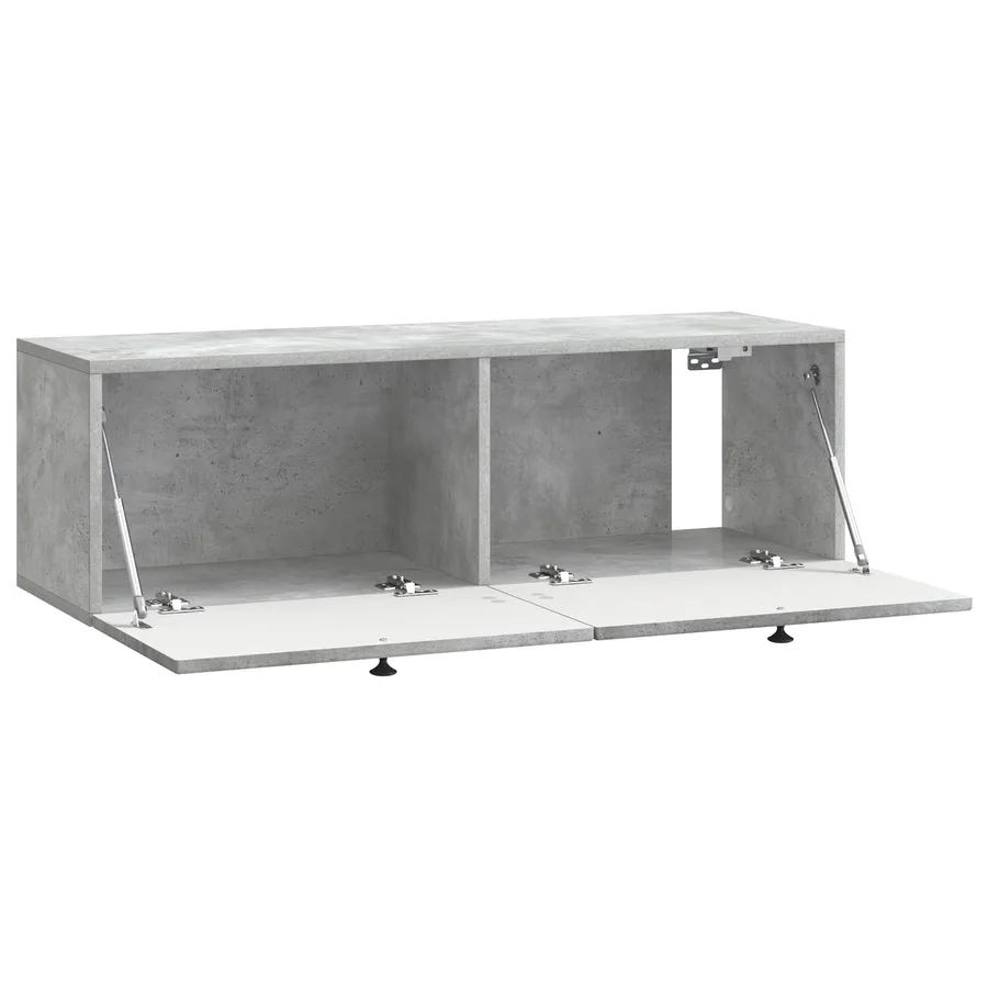 Meuble TV mural Gris béton 98 x 31 x 30 cm Bois d'ingénierie - 5