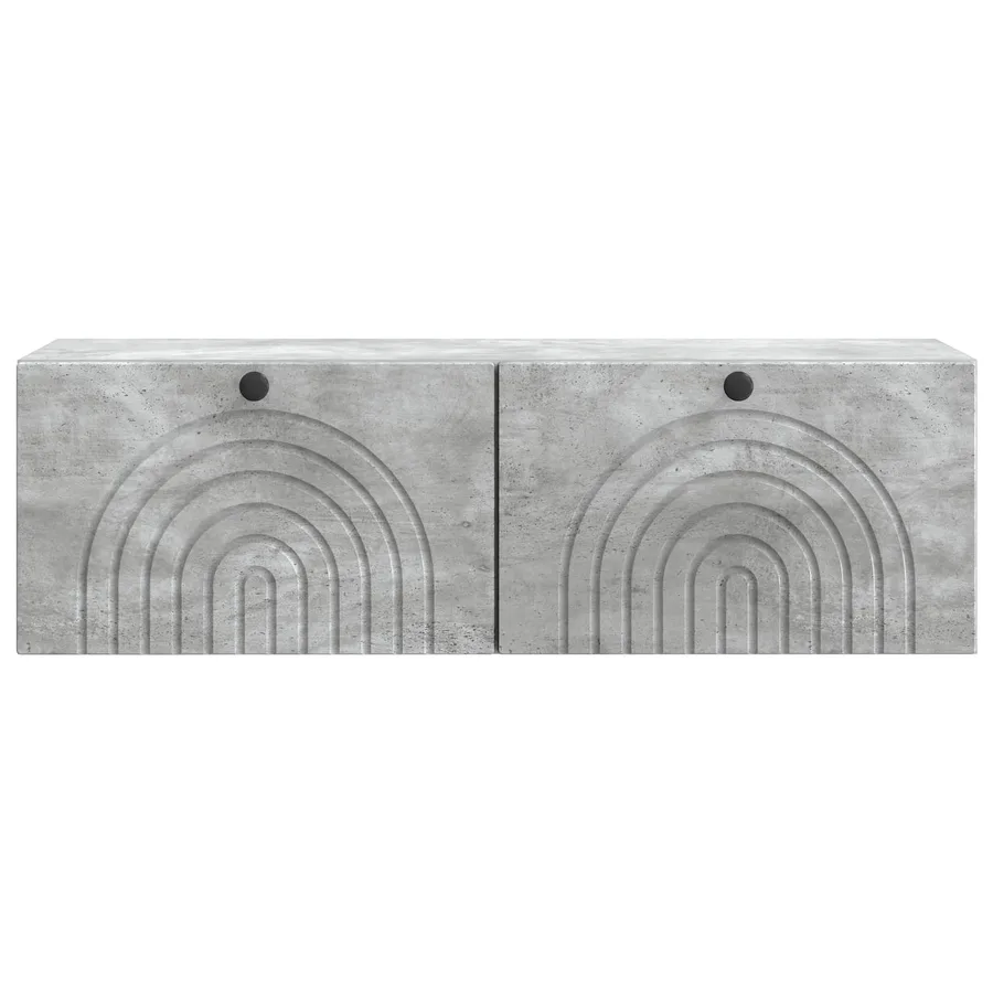 Meuble TV mural Gris béton 98 x 31 x 30 cm Bois d'ingénierie - 6