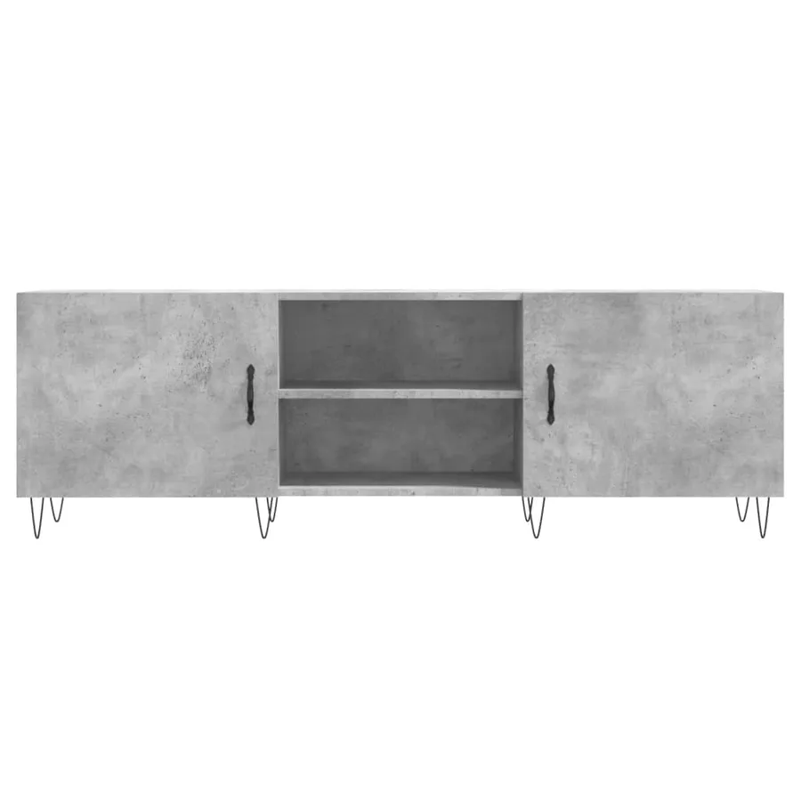 Meuble TV gris béton 150x30x50 cm bois d'ingénierie - 5