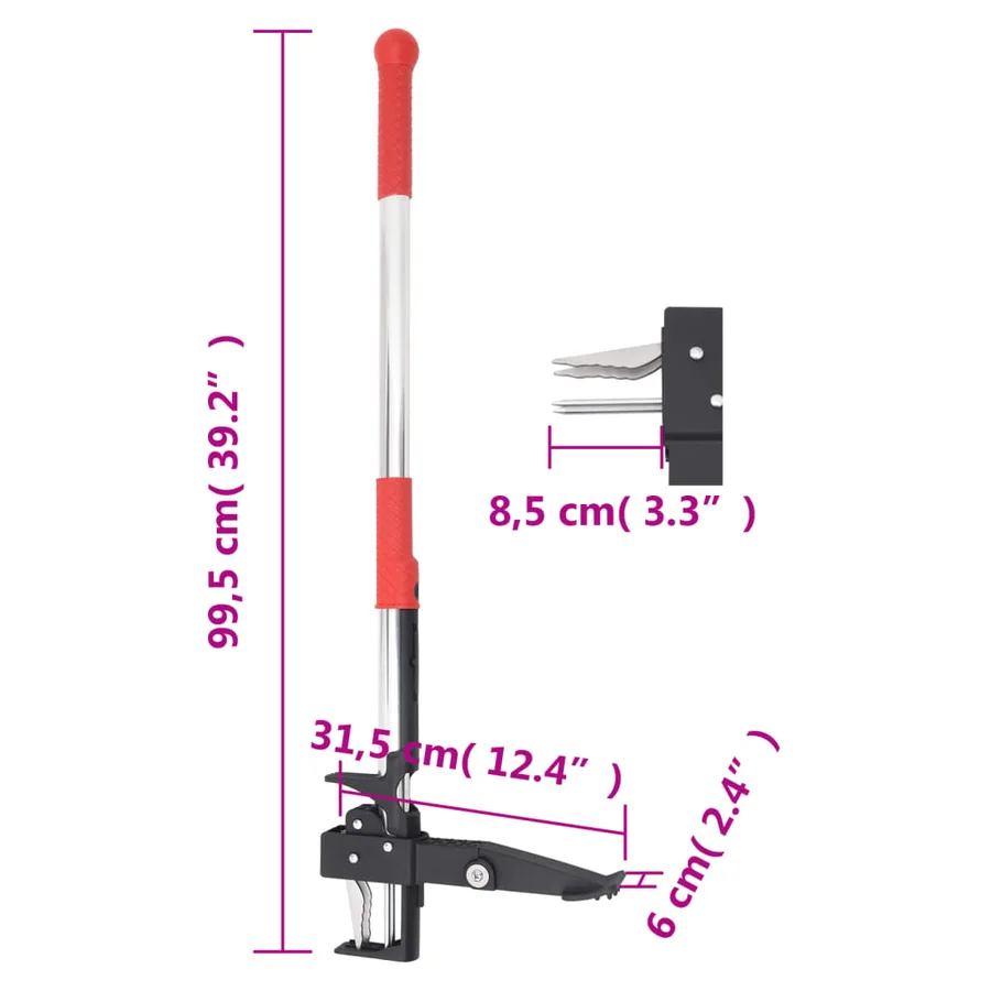 Désherbant rouge et argenté 99,5 cm aluminium anodisé - 6